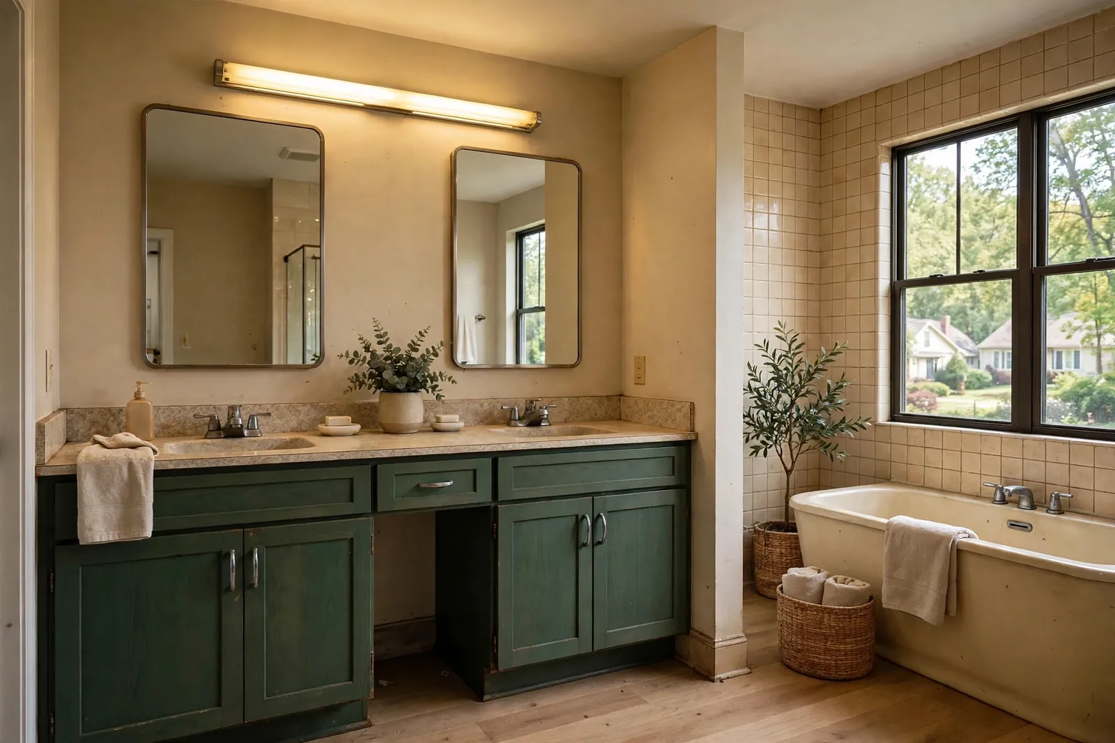 Before photo,  Hall Bathroom Refresh in St. Charles, by Waldorf Bathroom Remodeling Company